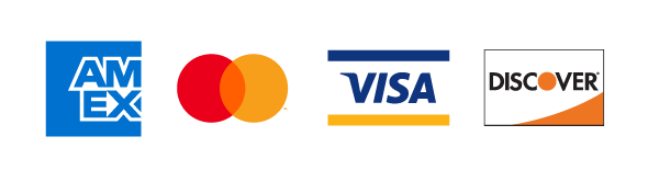 Visa, Mastercard, Discover, American Express